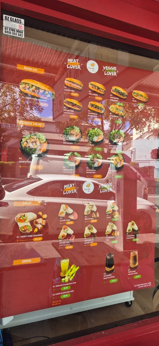 Menu, Banh Mi Dee (Glebe)