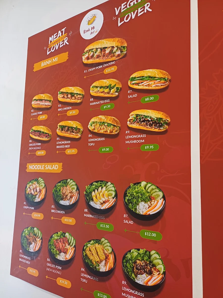 Menu, Banh Mi Dee (Glebe)