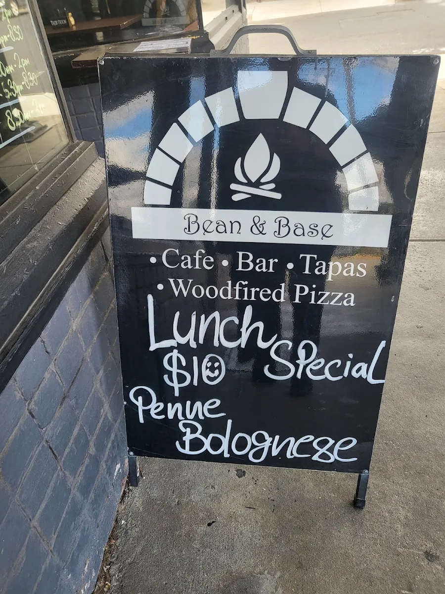 Menu, Bean & Base Cafe Bar Woodfired Pizza