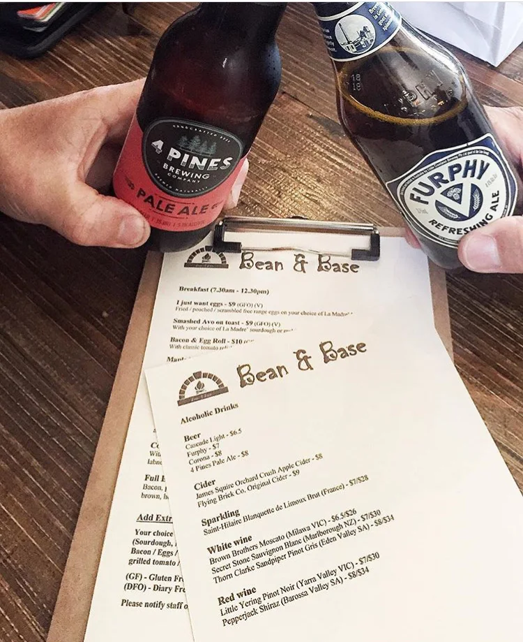 Menu, Bean & Base Cafe Bar Woodfired Pizza