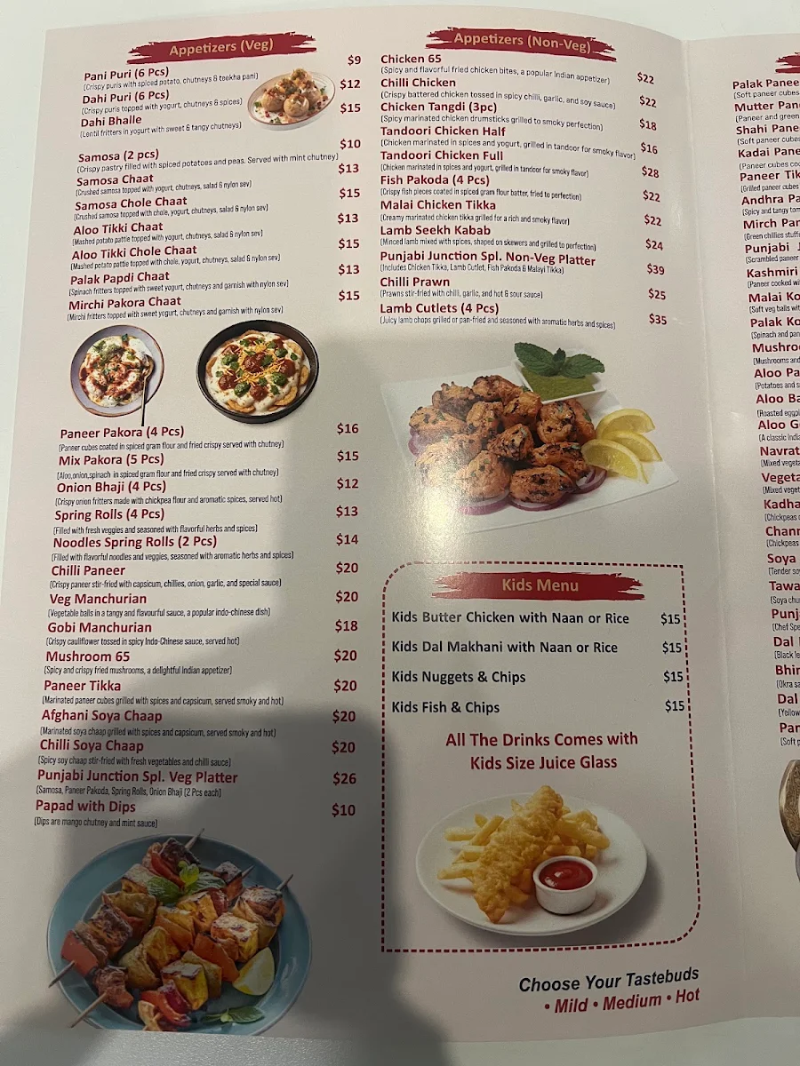 Menu, Punjabi Junction