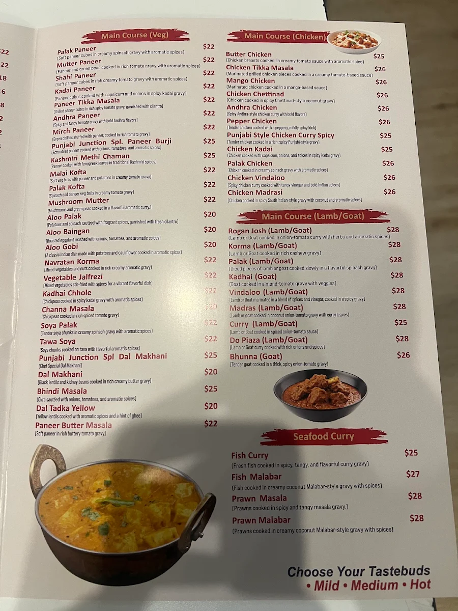 Menu, Punjabi Junction