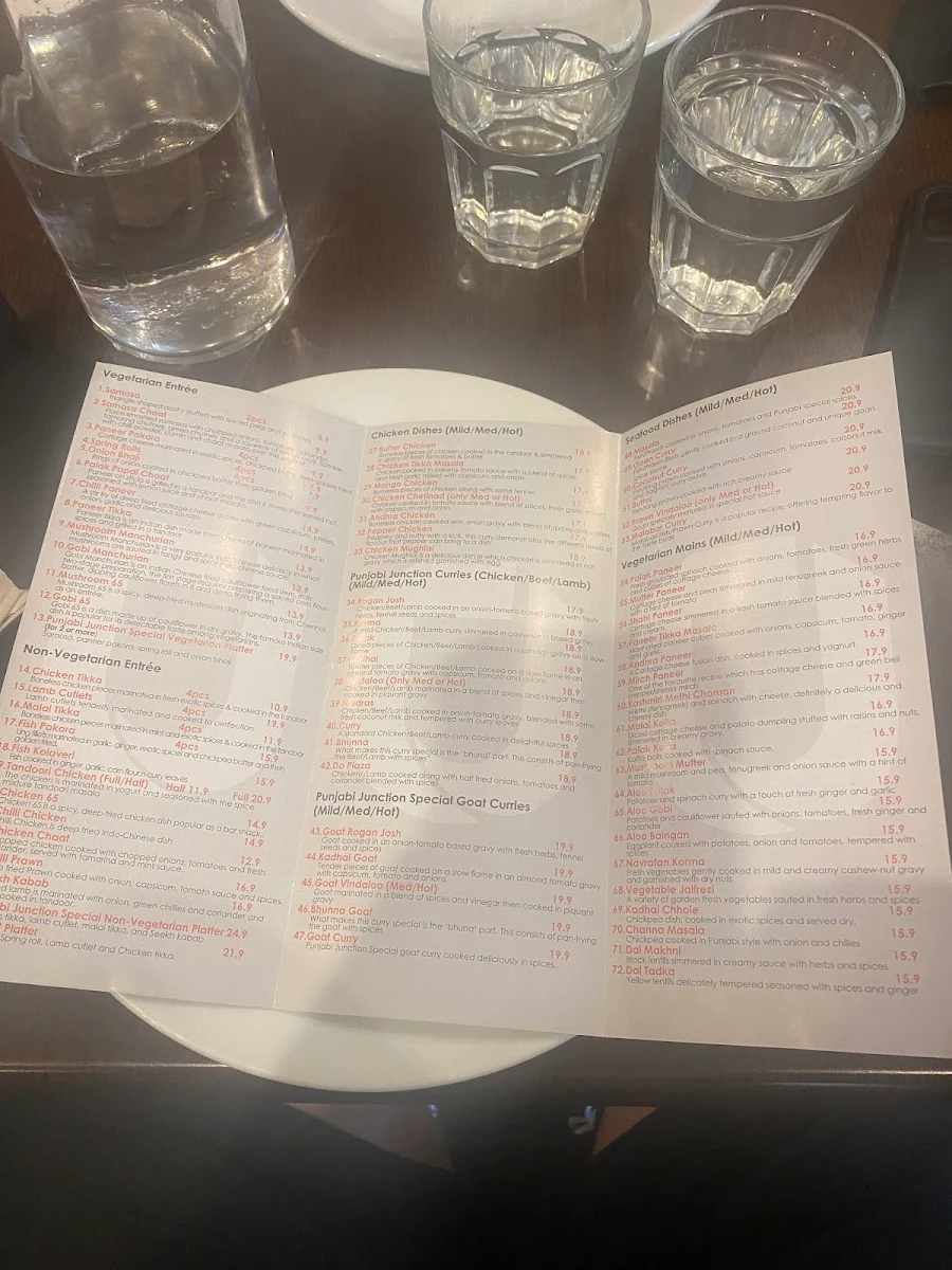 Menu, Punjabi Junction