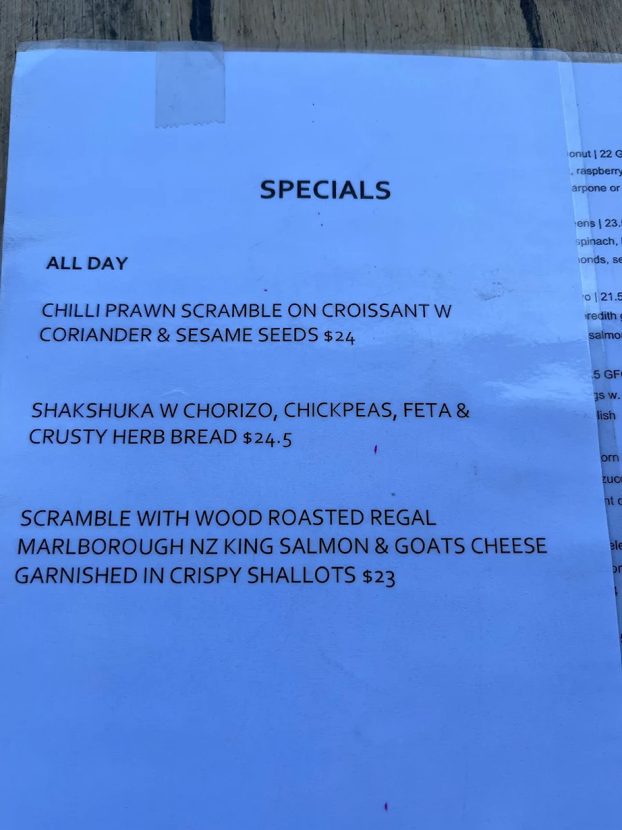 Menu, Station Street Trading Co.