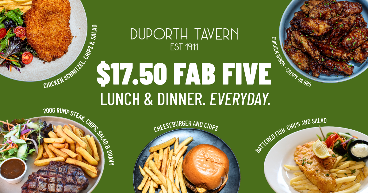 Menu, Duporth Tavern