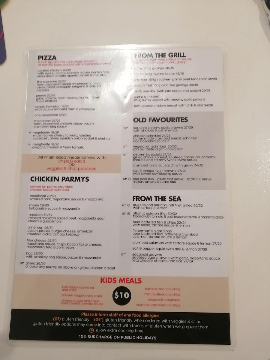 Menu, Gymea Grill by Mike