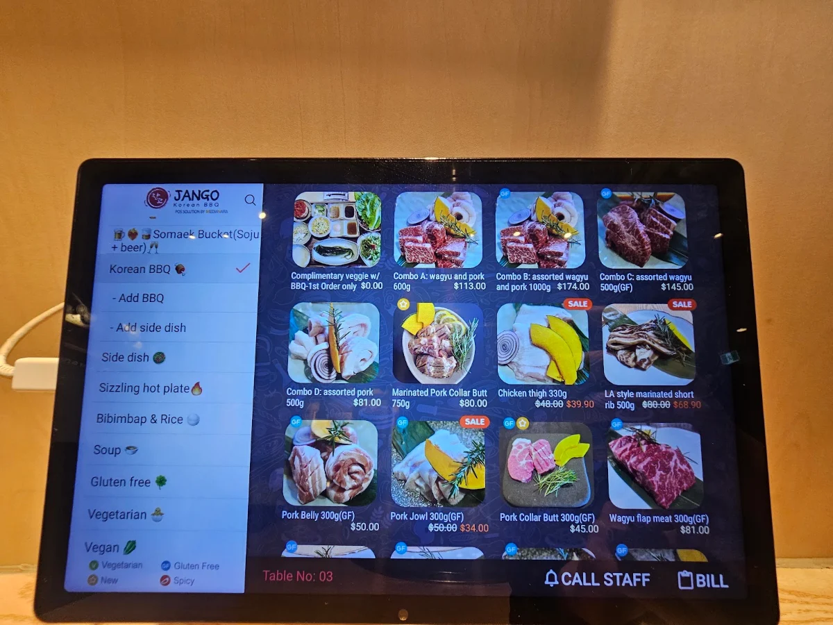 Menu, JANGO Korean BBQ Restaurant