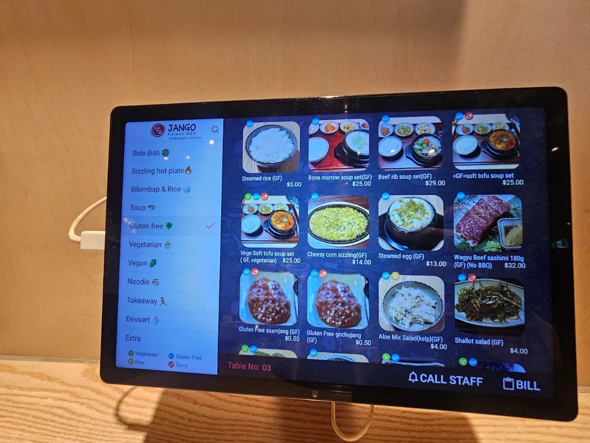 Menu, JANGO Korean BBQ Restaurant