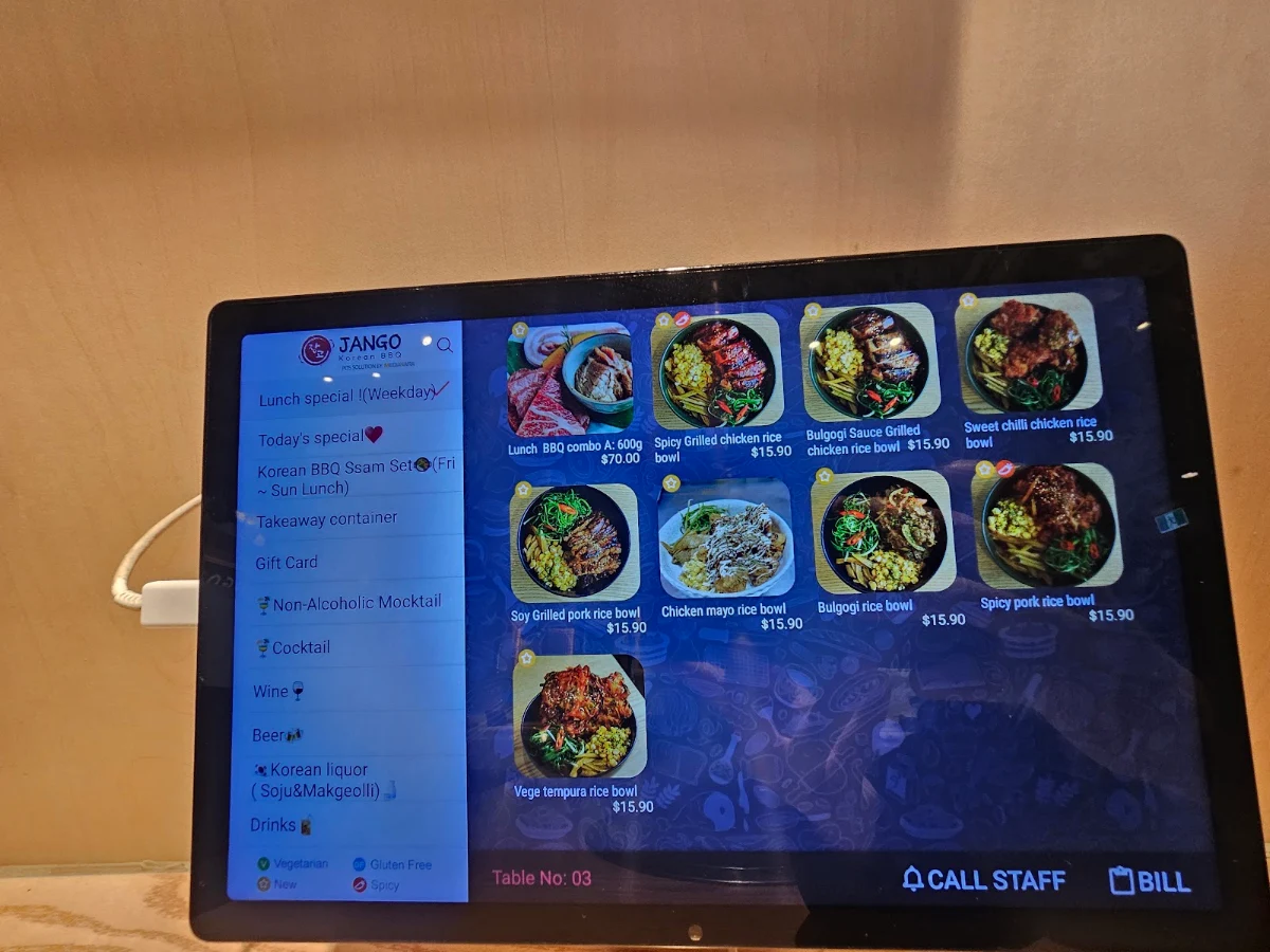 Menu, JANGO Korean BBQ Restaurant