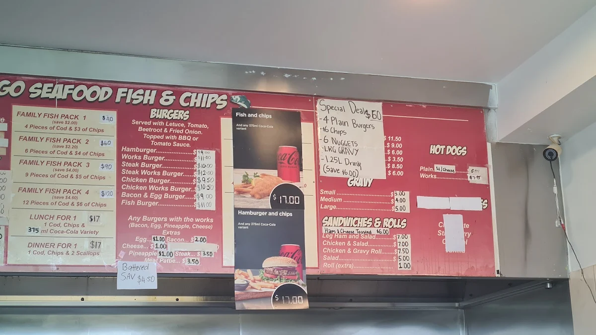 Menu, Go Seafood Fish and Chips