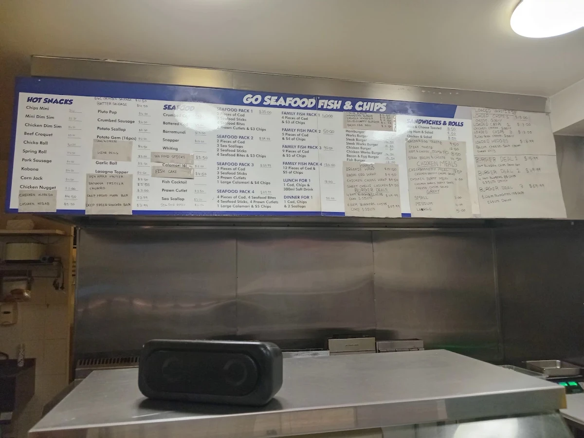 Menu, Go Seafood Fish and Chips