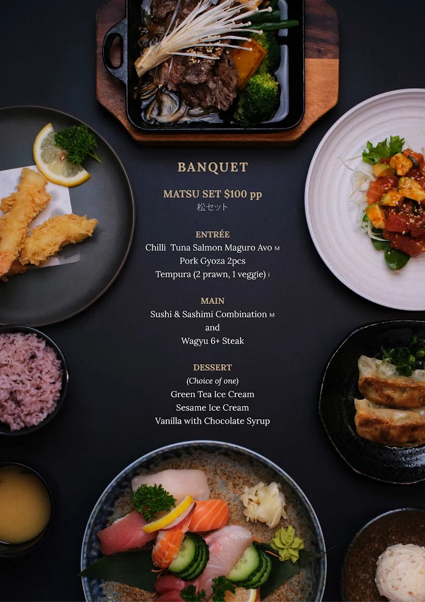 Menu, Zen Japanese Restaurant
