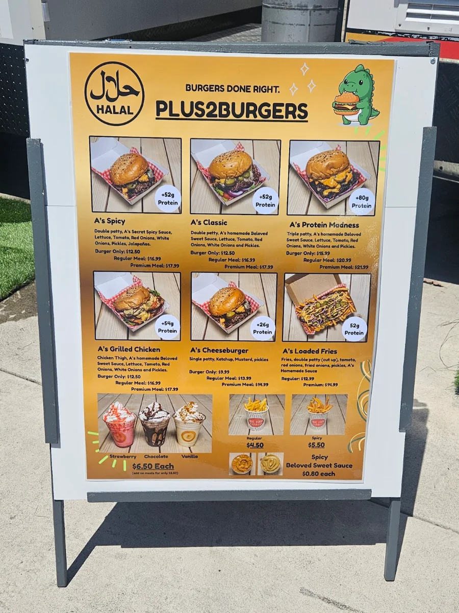 Menu, Plus2Burgers