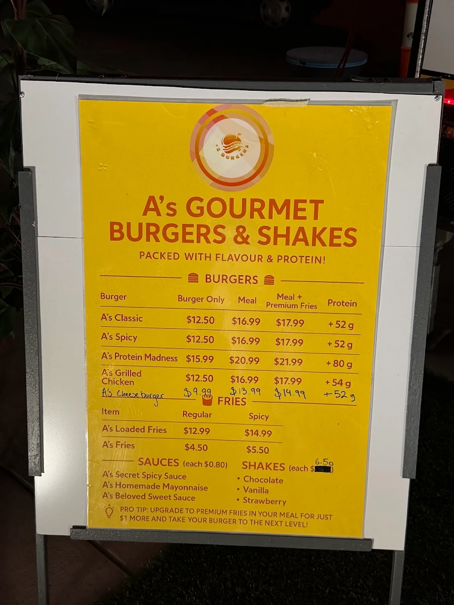Menu, Plus2Burgers