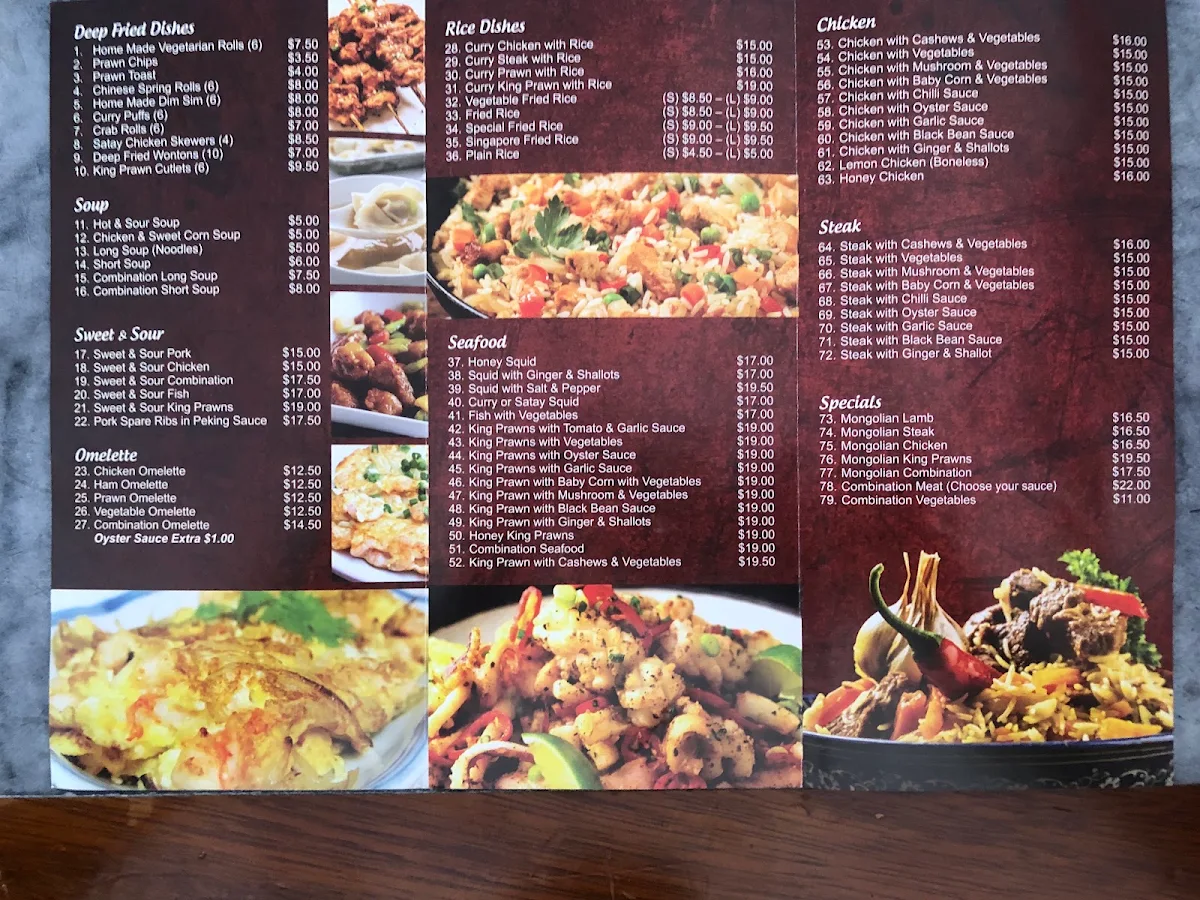 Menu, Chun Lai Chinese Restaurant