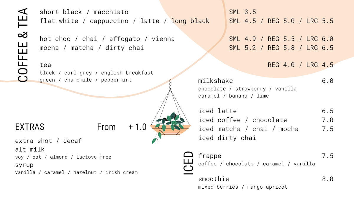 Menu, Think Coffee