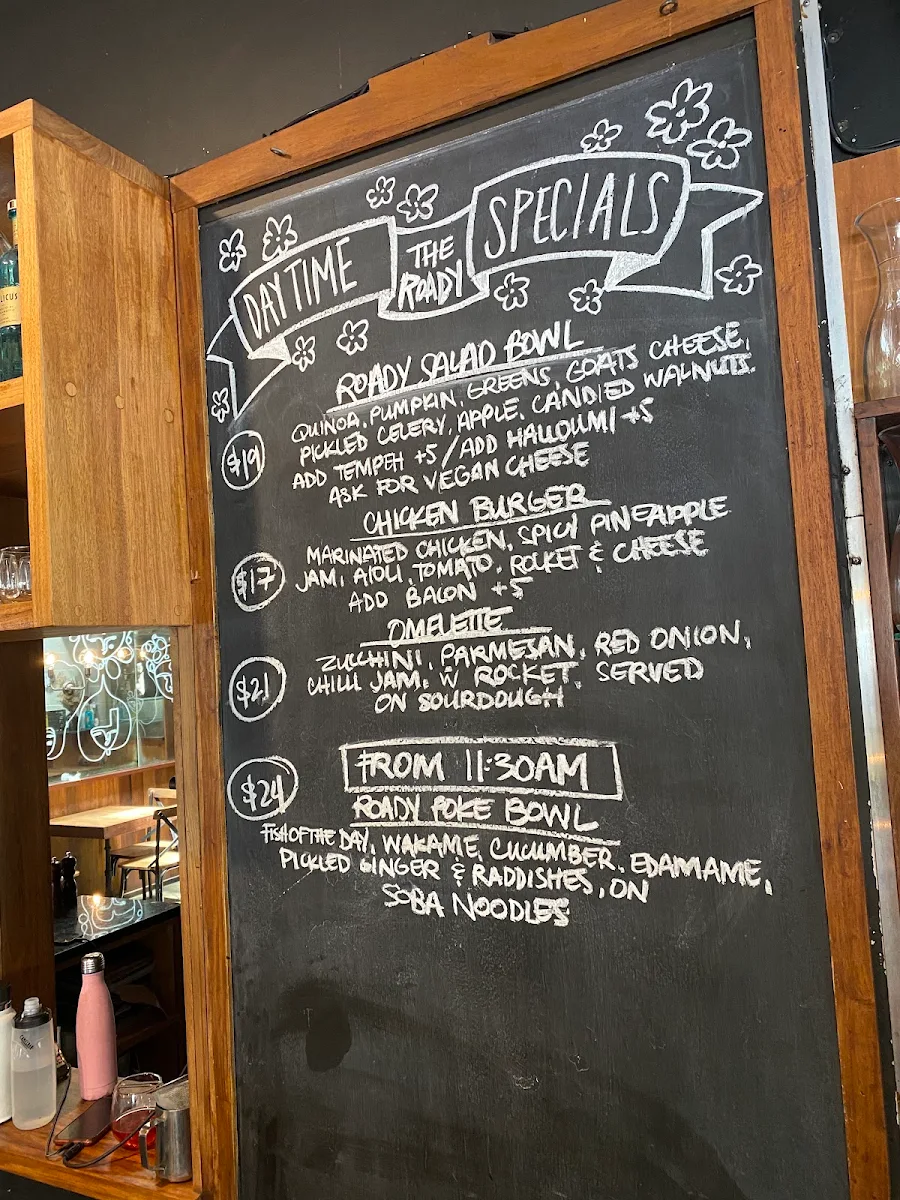 Menu, The Roadhouse Byron Bay
