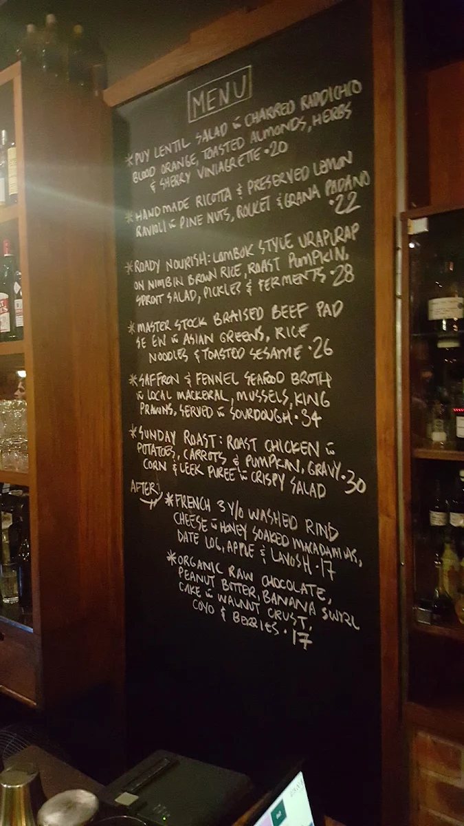 Menu, The Roadhouse Byron Bay
