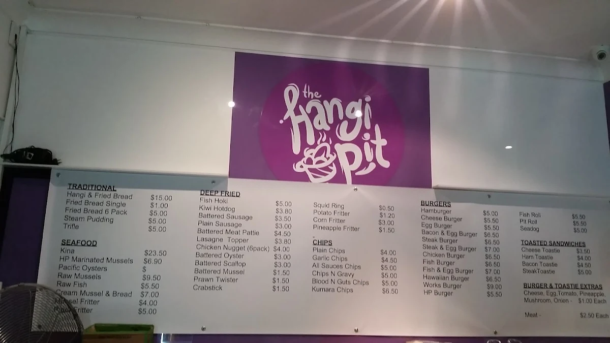 Menu, The Hangi Pit Gold Coast