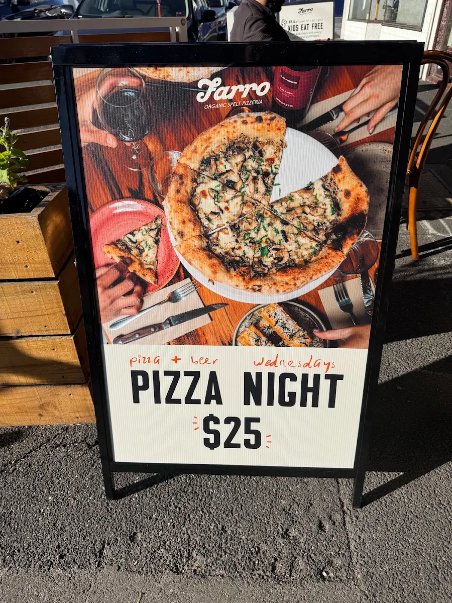 Menu, Farro Pizzeria Hawthorn