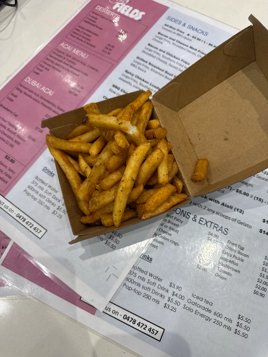 Menu, Burger Fields