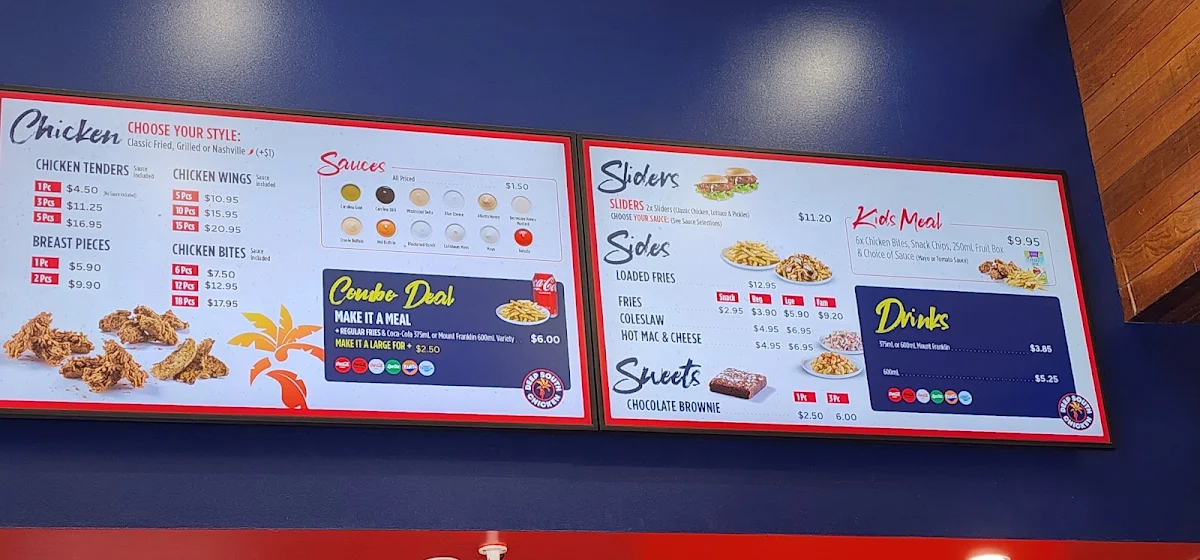 Menu, Deep South Chicken Oxenford