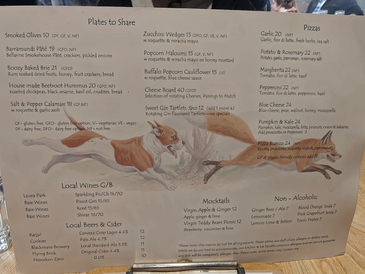 Menu, The Whiskery