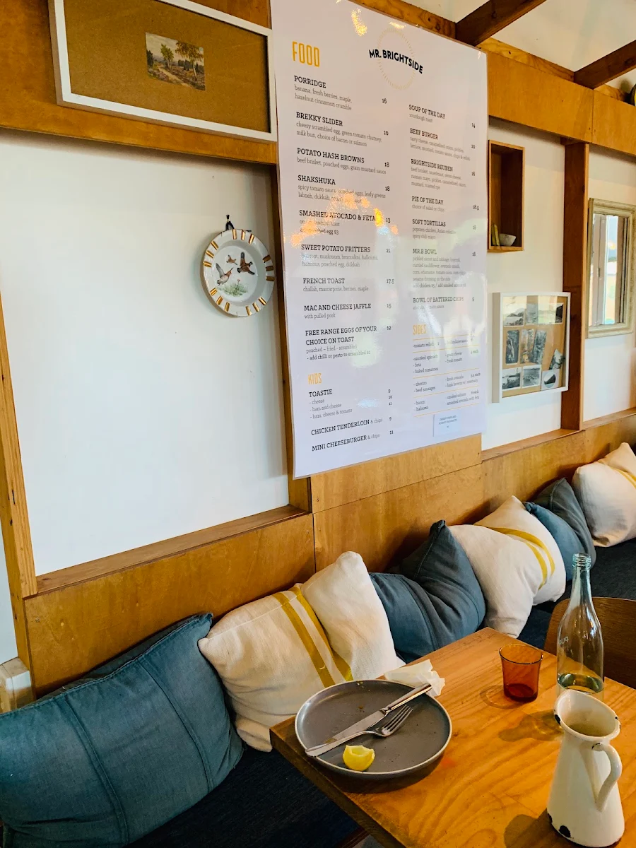 Menu, Mr Brightside Cafe