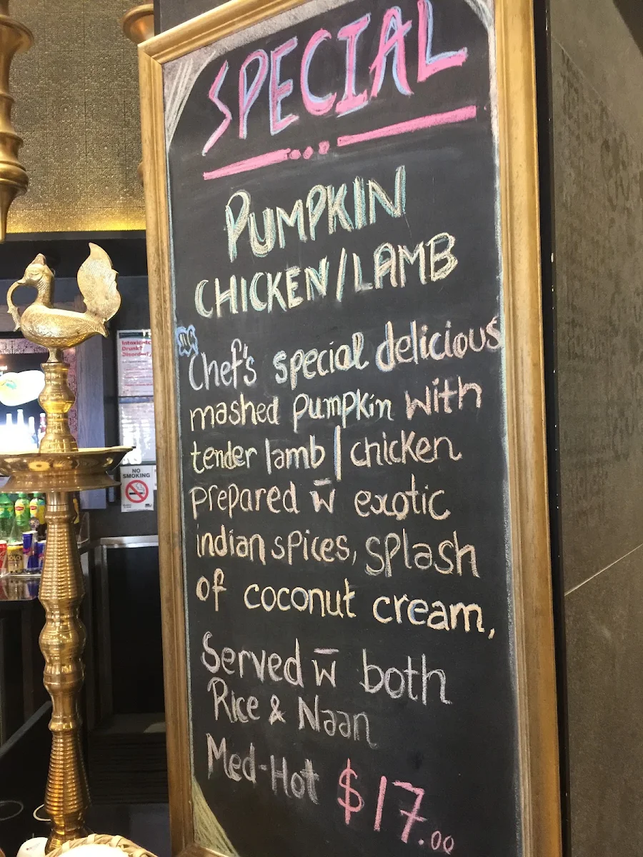 Menu, Bombay Bar - Emporium