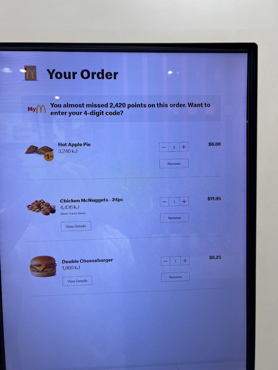 Menu, McDonald's Beechboro