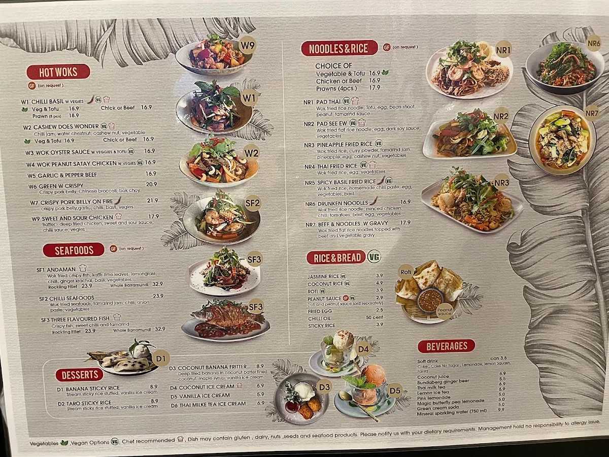 Menu, Thai @ Point Cook
