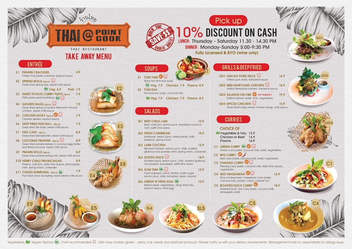 Menu, Thai @ Point Cook