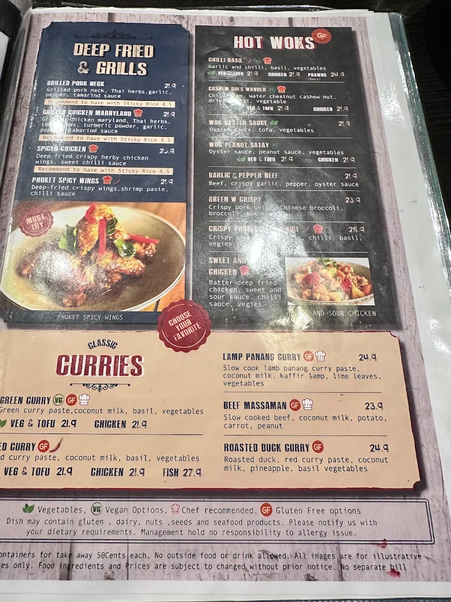 Menu, Thai @ Point Cook