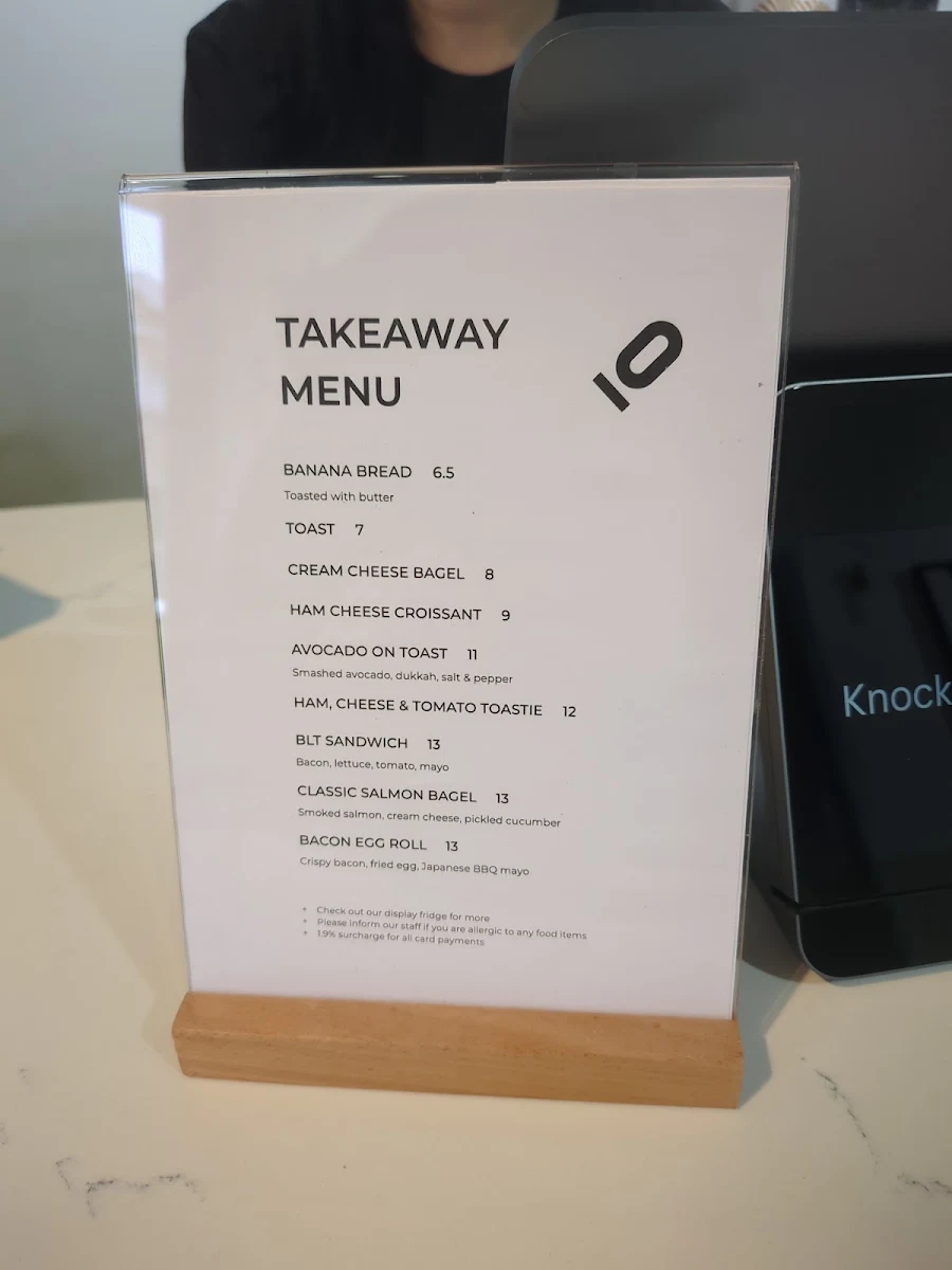 Menu, Knock Specialty Coffee
