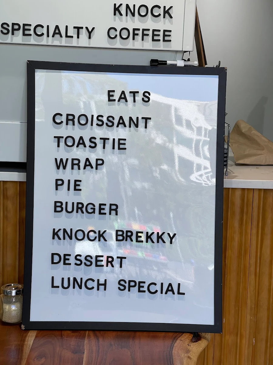 Menu, Knock Specialty Coffee