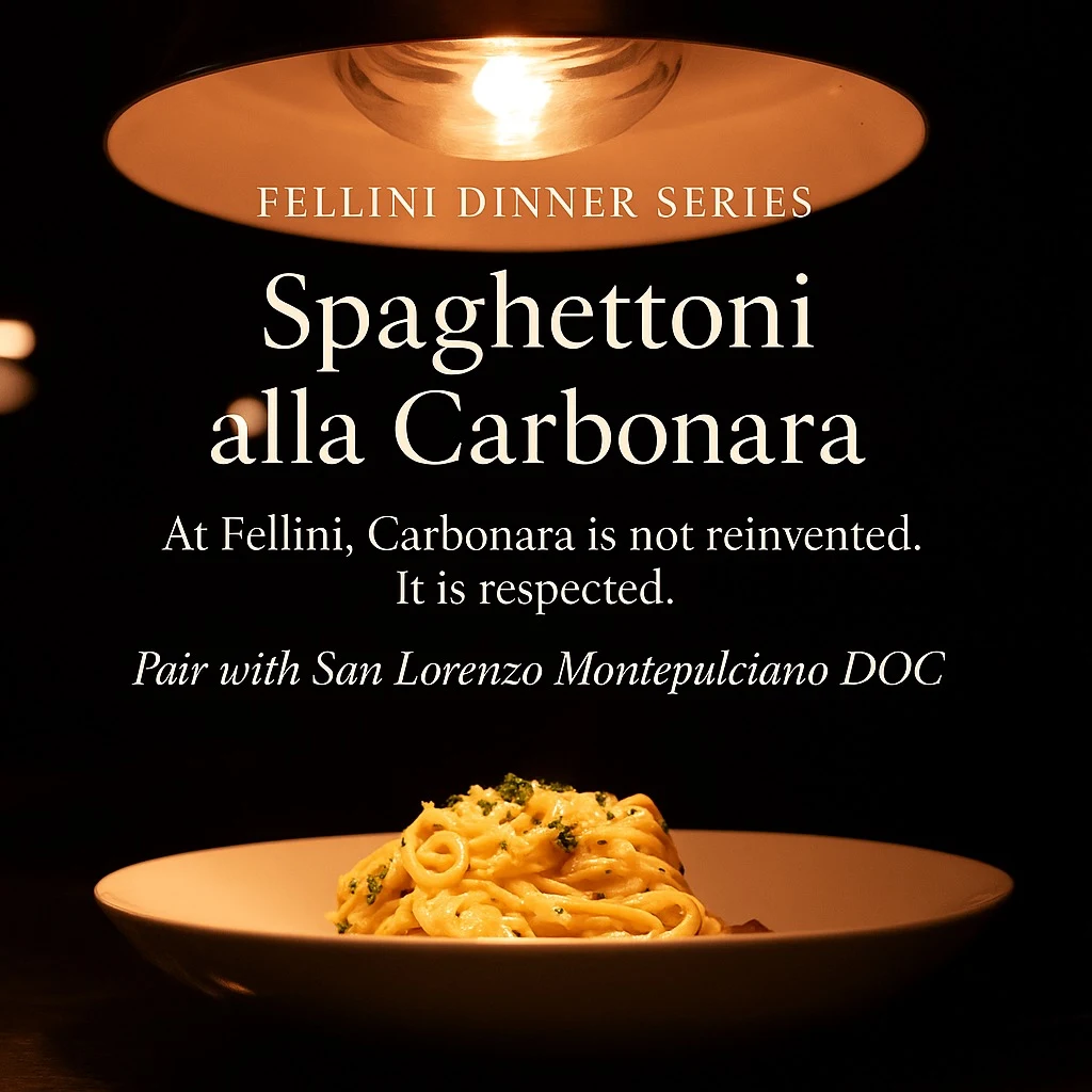 Menu, Fellini Restaurant