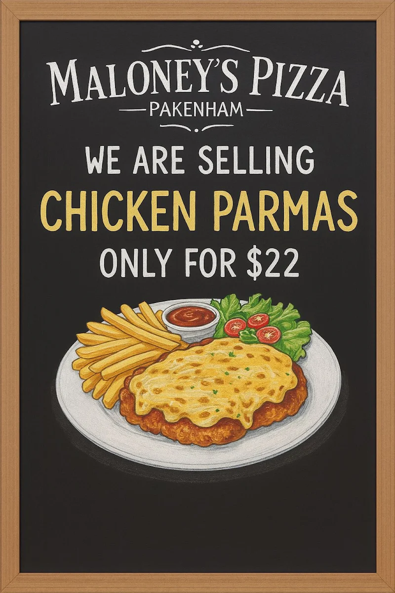 Menu, Maloney's Pizza Pakenham