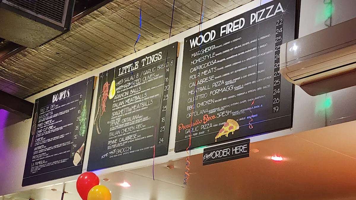 Menu, Prosciutto Bros