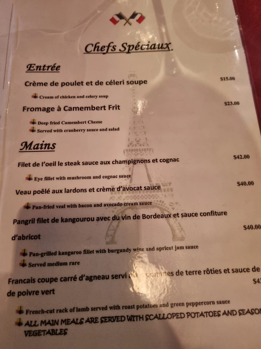 Menu, Le Gaulois