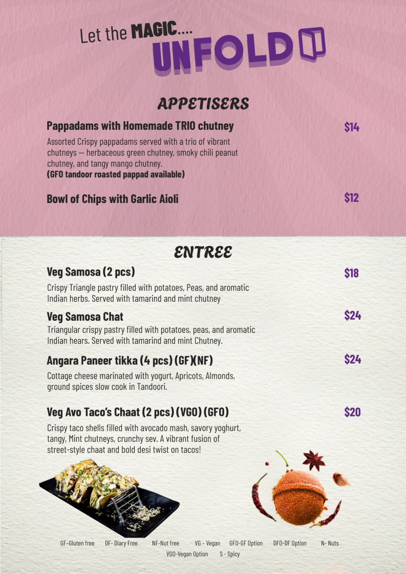 Menu, Baar Baar Milton