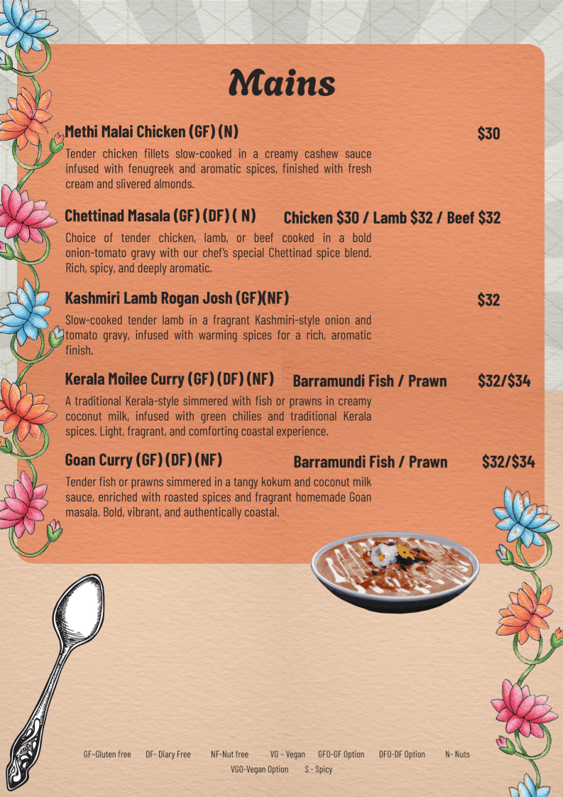 Menu, Baar Baar Milton
