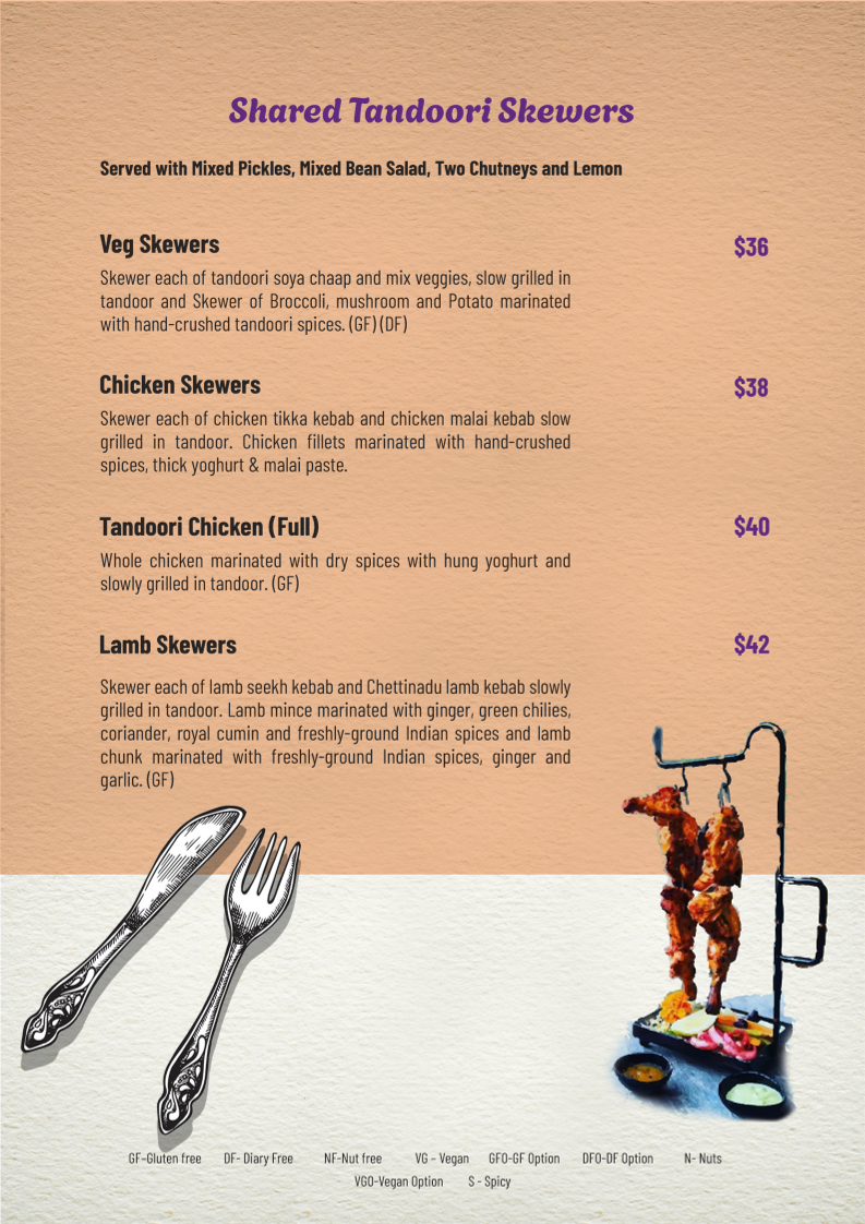 Menu, Baar Baar Milton