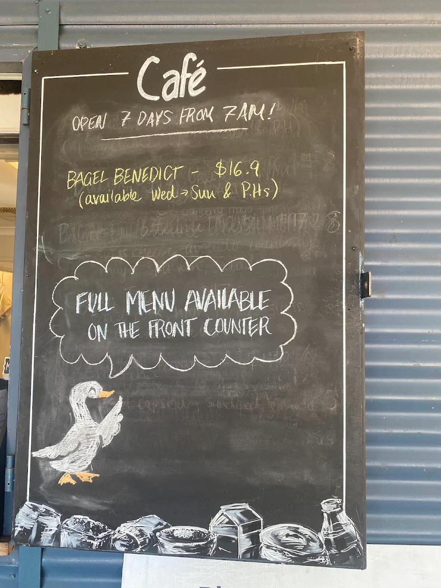 Menu, Swan Cafe