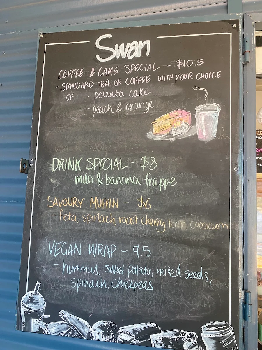 Menu, Swan Cafe