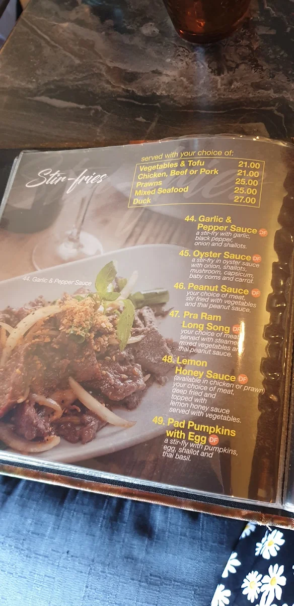 Menu, Sit O'Clock Thai Restaurant and Takeaway