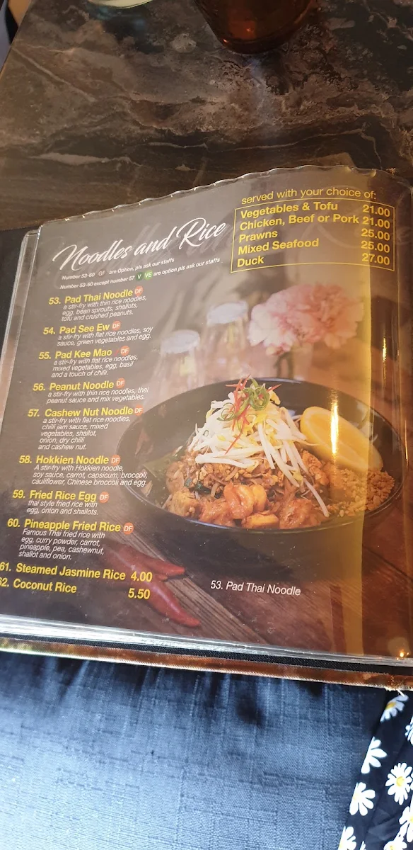 Menu, Sit O'Clock Thai Restaurant and Takeaway