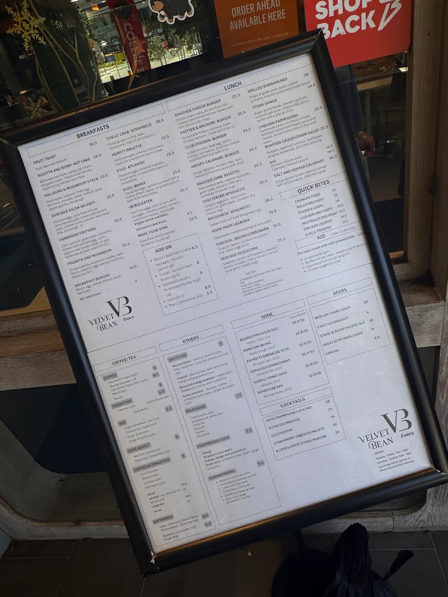 Menu, VB albert park
