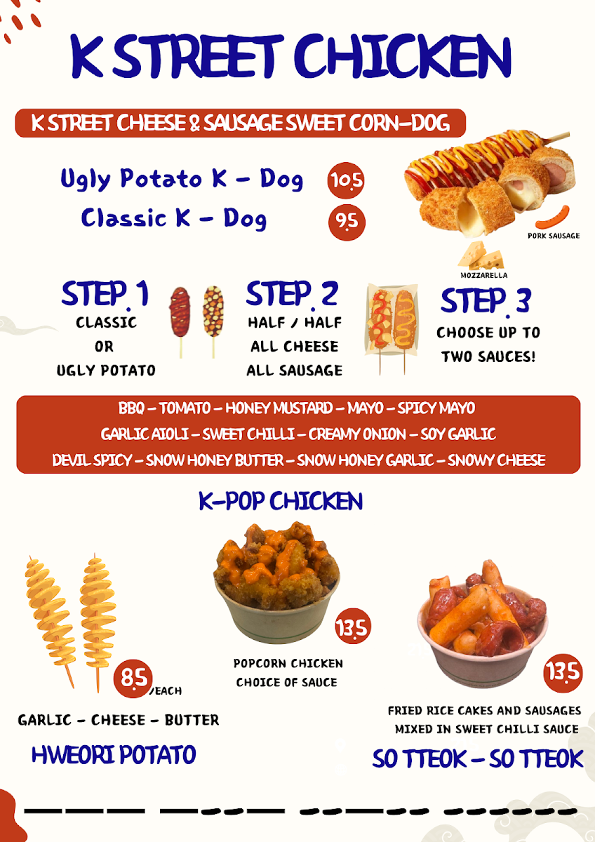 Menu, K-Street Chicken