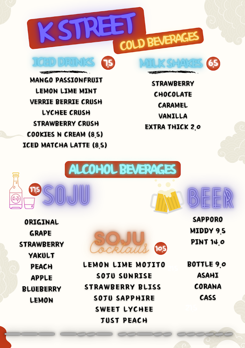 Menu, K-Street Chicken