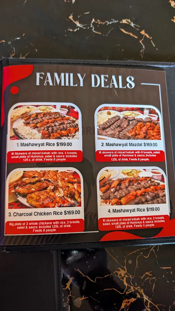 Menu, The Ghan Kebab House